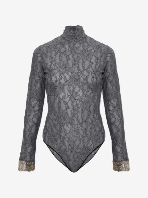 Valentino floral-lace long-sleeve bodysuit