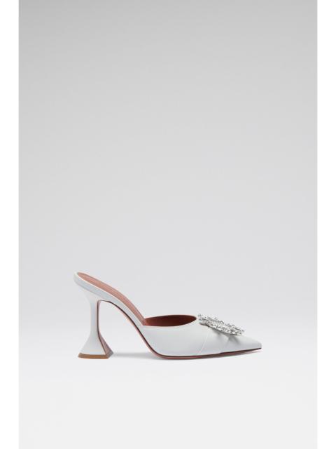 Amina Muaddi BEGUM MULE WHITE NAPPA
