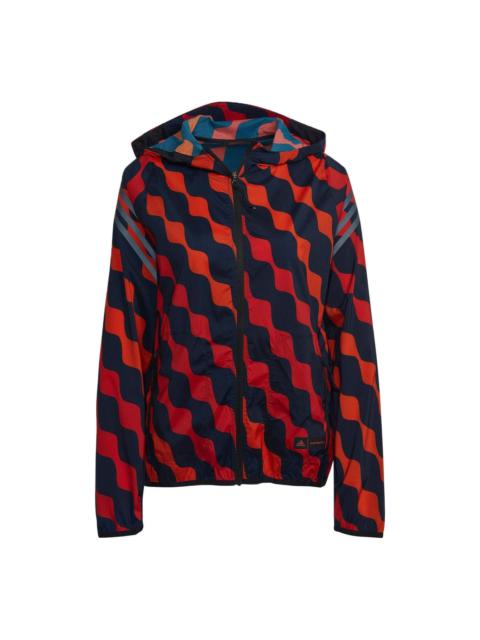 adidas (WMNS) adidas Marimekko Run Icons 3-Stripes Hooded Running Windbreaker 'Red Black' HH7323