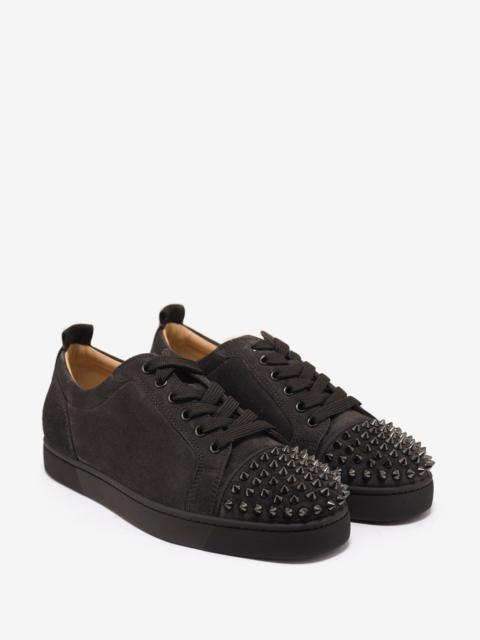 Christian Louboutin Christian Louboutin Louis Junior Spikes Flat Réglisse Brown Suede Trainers