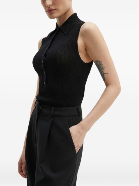 A.L.C. buttoned collared polo top