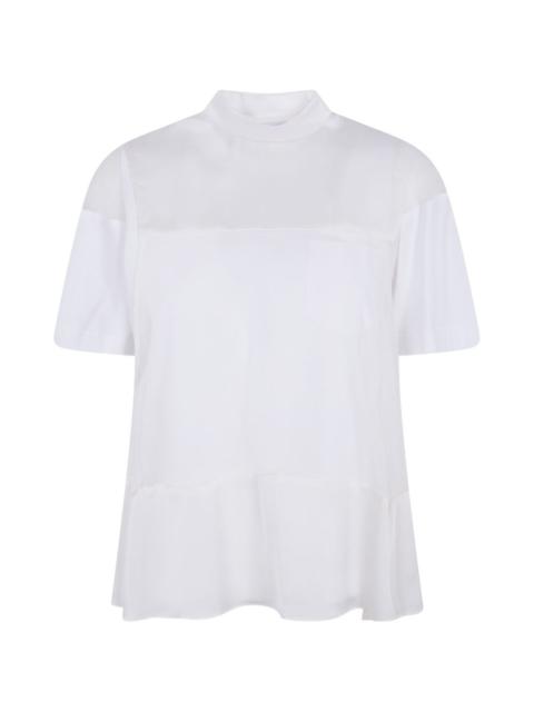 sacai panelled mock-neck T-shirt