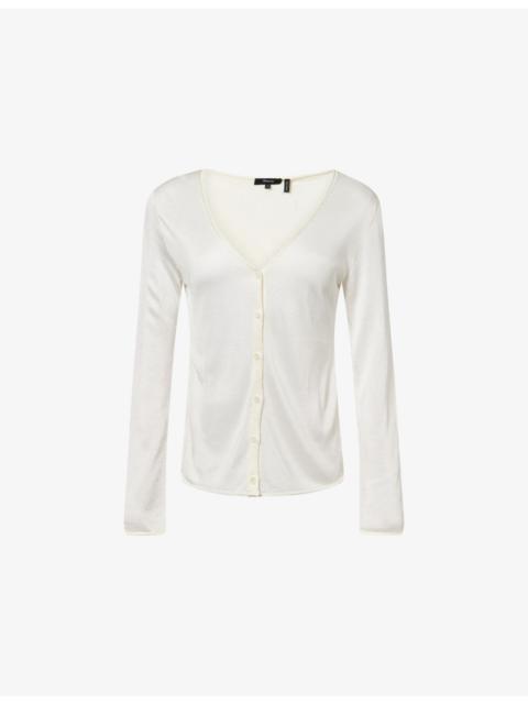 Theory Rolled-Edge Fine-Knit Cardigan