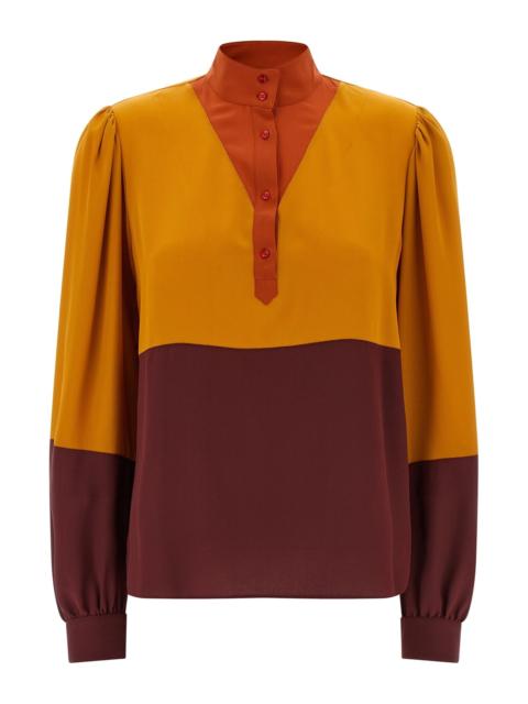 SAINT LAURENT Color-block blouse