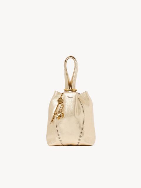 Chloé SMALL CHLOÉ SPIN TOTE BAG IN METALLIZED LEATHER WITH HORSE CHARMS