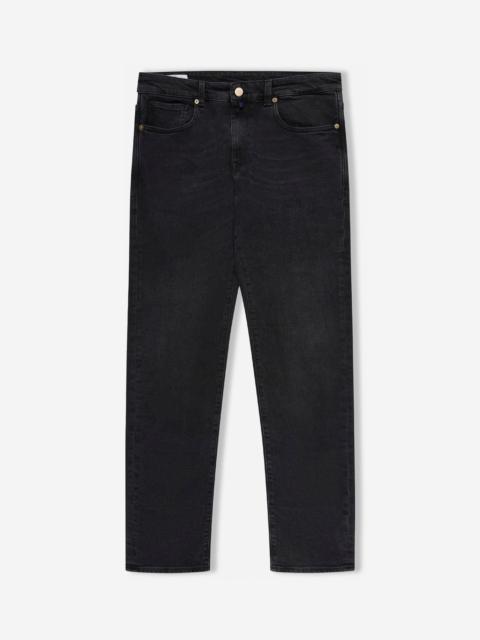 SLOWEAR Slim fit five-pocket black cotton denim trousers