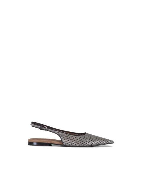 Brunello Cucinelli slingback perforated ballet flats