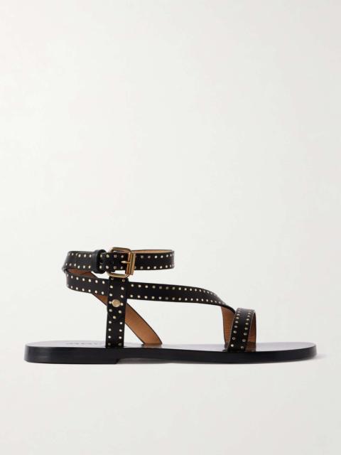 Jopee studded leather sandals Black