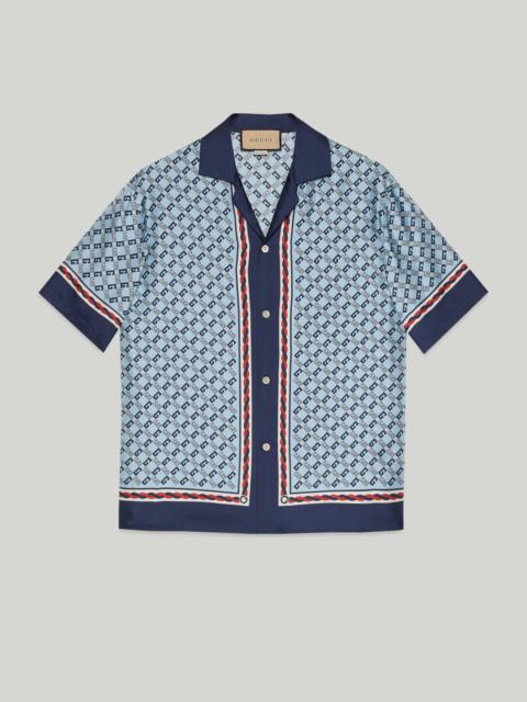 GUCCI Geometric Square G print silk shirt