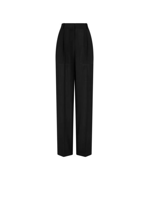 TOM FORD WOOL HIGH-WAIST TAILORED WIDE LEG PLEATED STRAIGHT PANTS