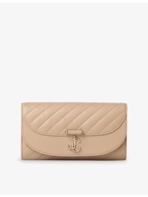 JIMMY CHOO Curve Leather Wallet-On-Chain