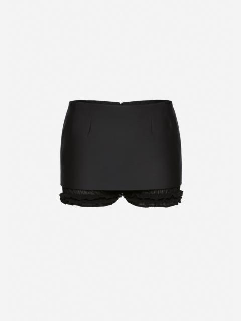 MAGDA BUTRYM Layered mini skirt shorts in black