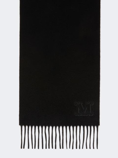 Max Mara Monogram-embroidered cashmere stole - BLACK