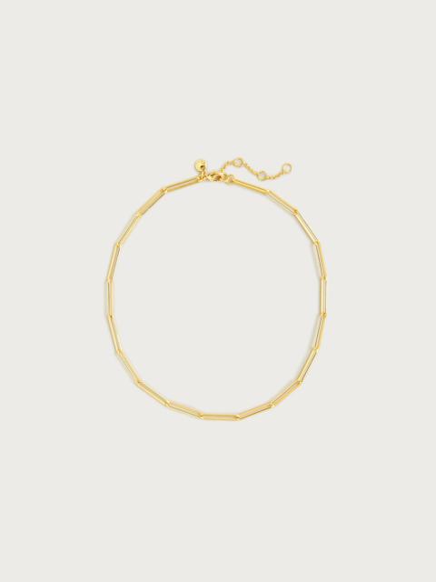 J.CREW Dainty gold-plated paper-clip collar necklace