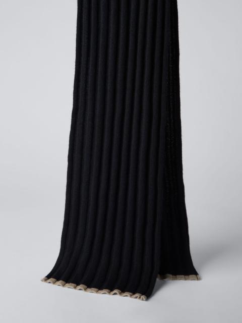 Cashmere rib knit scarf
