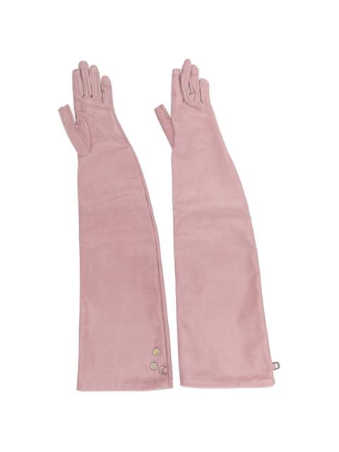 Rick Owens long leather gloves