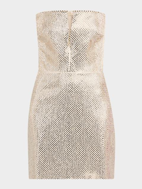 ROLAND MOURET Diamante Embellished Strapless Mini Dress