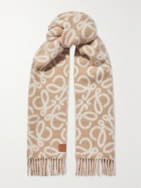 Loewe Fringed Jacquard-knit Scarf