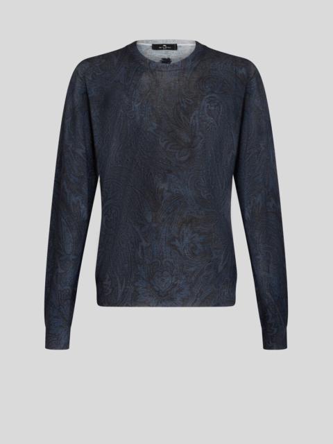 SILK AND CASHMERE PAISLEY SWEATER