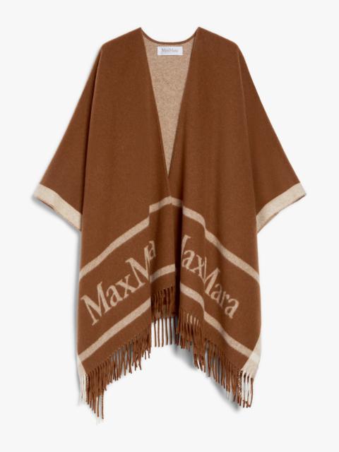 HILDE Jacquard wool poncho