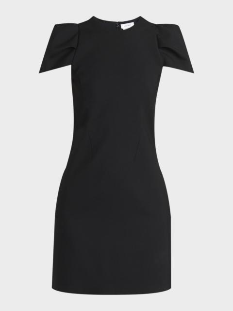 Alexander McQueen Pleated Puff-Sleeve Mini Dress