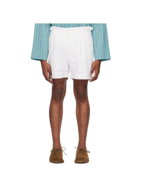 White Double-Button Shorts