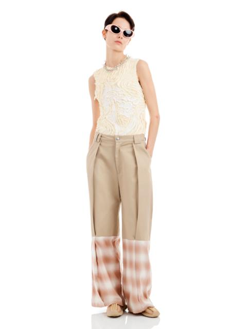 Collina Strada SAND AND PEACH PLAID CEDAR PANT