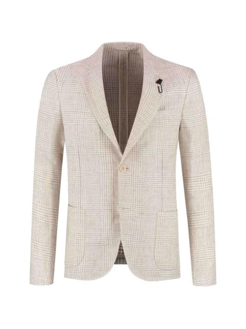 LARDINI buttoned checked blazer