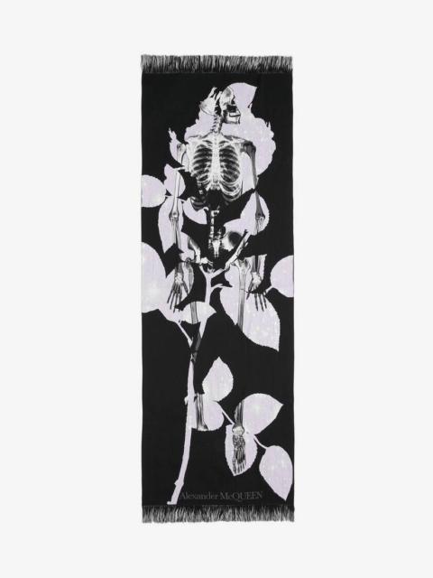 Alexander McQueen Women's Celestial Skeleton Stole in Black/light Purple