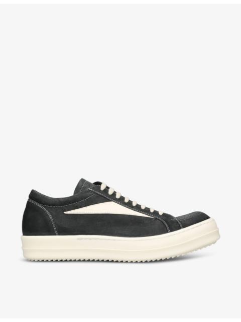 Rick Owens Vintage Low grained-leather and suede low-top trainers