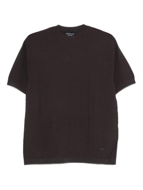 EMPORIO ARMANI chevron-pattern short-sleeve T-shirt