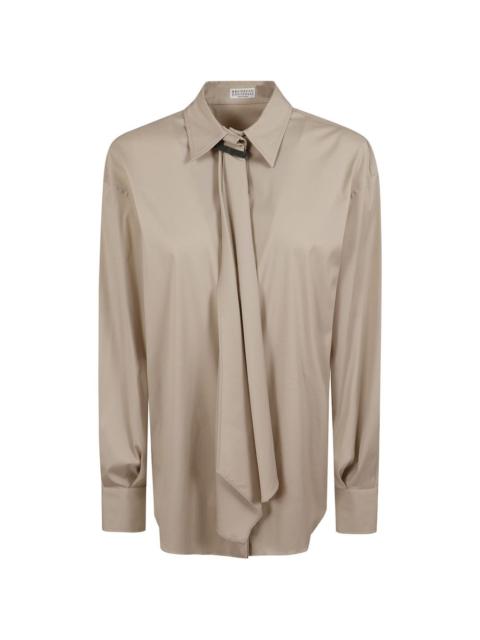 Brunello Cucinelli Monili-detail tie-fastening shirt