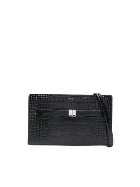 TOTEME belted crocodile-embossed cross body bag