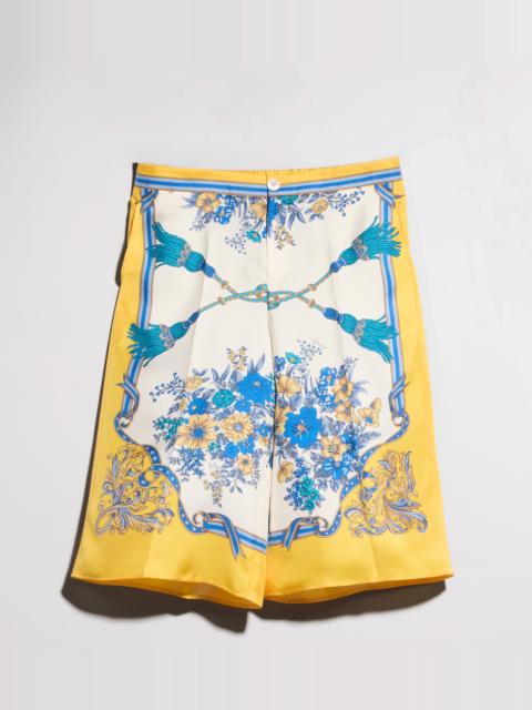 GUCCI Printed silk twill pants