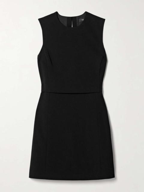 Theory Layered crepe mini dress Black