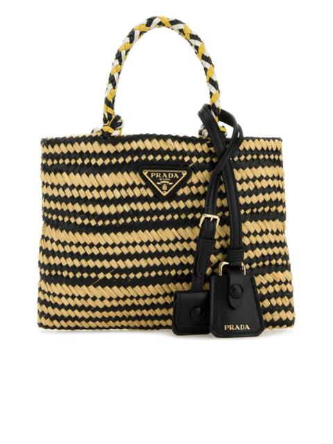 Prada Twotone Raffia Handbag