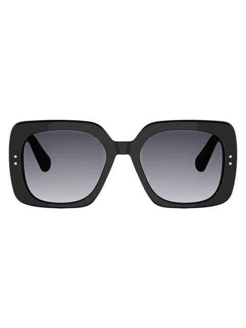 Dior Women's Dior Oblique 54MM Square Sunglasses - Shiny Black Gradient Smoke