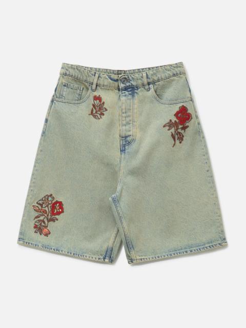 Drôle de Monsieur SHORT JEAN DUSTY BRODÉ FLEURS