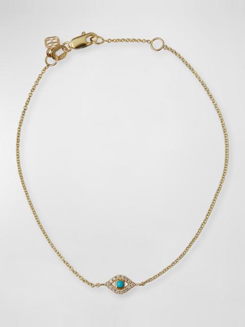 SYDNEY EVAN Small Diamond Evil Eye Bracelet