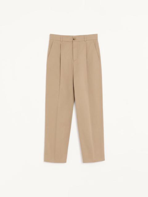 Valentino VALENTINO TROUSERS IN COTTON GABARDINE WITH VLOGO EMBROIDERY