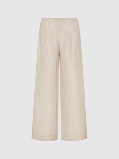 ST. AGNI Woven Check Relaxed Pants - Soft Ash