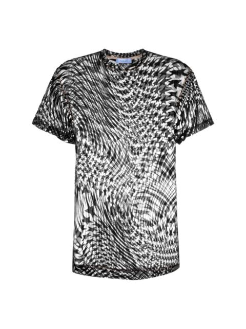 MUGLER star-print mesh T-shirt