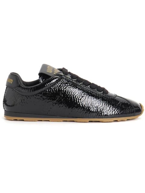 Miu Miu Miu Miu Shiny Leather Plume Sneakers Black Gum (Women's)