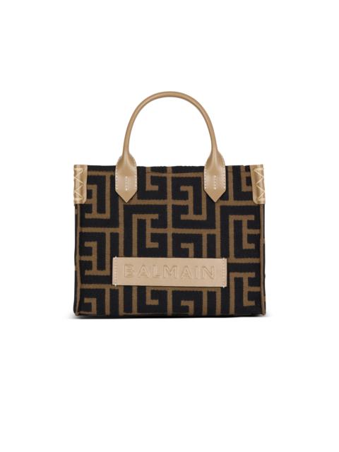 Balmain Small B-Army tote bag in jacquard fabric with a PB Labyrinth monogram