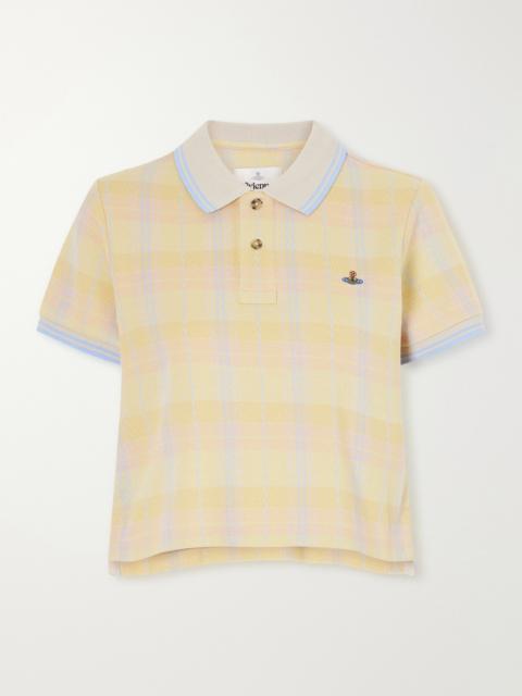 Vivienne Westwood Logo-embroidered Checked Cotton-piqué Polo Shirt