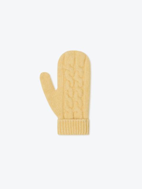 Nanushka MICA - Cashmere knit gloves - Pale yellow