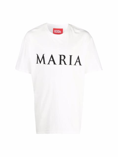Maria slogan-print organic cotton T-shirt