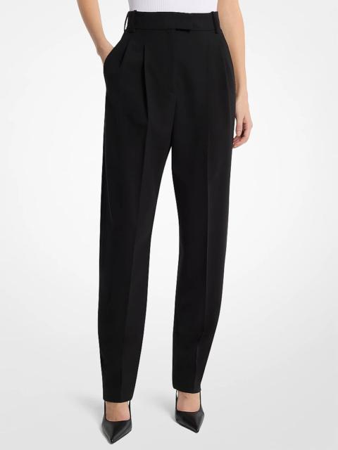 MICHAEL KORS COLLECTION Dru Pleated Stretch Tissue Wool Crepe Trousers