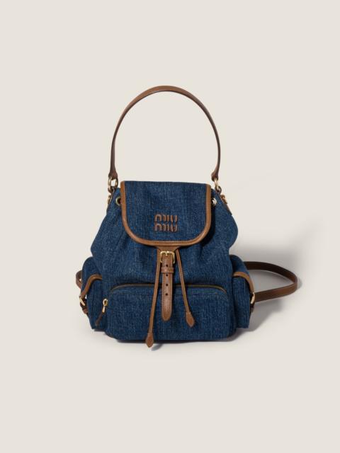 Miu Miu Denim and leather backpack