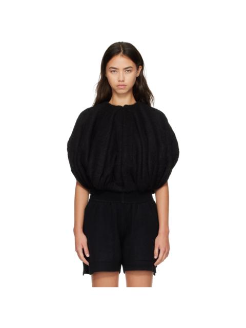 Rick Owens Black Tower Temple Bubble Cropped Sweater